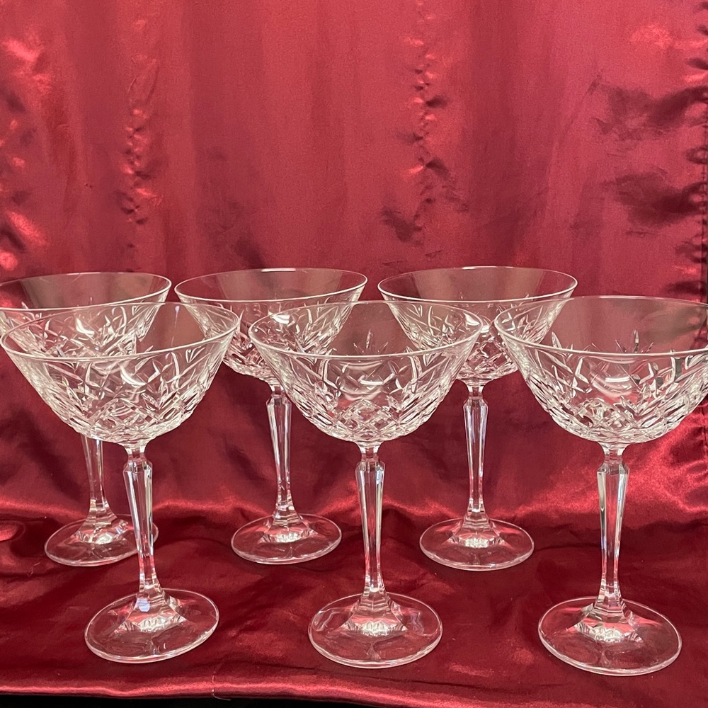 Vintage Schott Zwiesel Martini Sherbet Set 6 Classic Clear Crystal Glasses